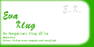 eva klug business card